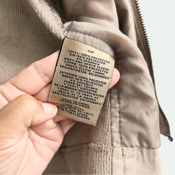 Sebby Collection Tan Suede Women’s Jacket Moto Style Polyester Spandex Blend SM - Picture 6 of 10